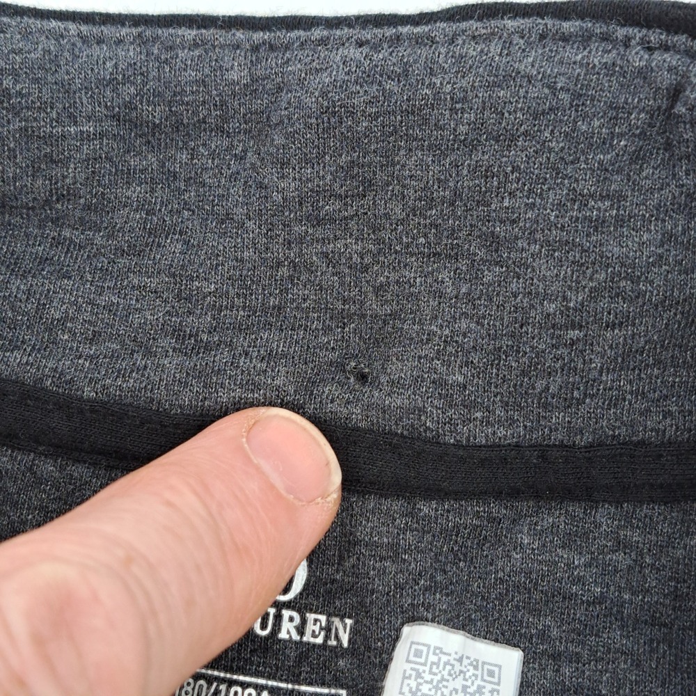 Polo Ralph Lauren 1/4 Zip Pullover Mens Large Cotton Viscose Black Solid Logo - Picture 5 of 9
